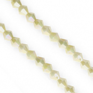 Top Facet kralen bicone 6mm Lime-AB coating