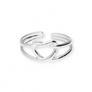 Roestvrij stalen (RVS) Stainless steel ringen hart Silver