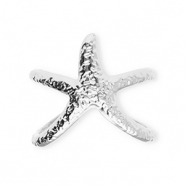 Roestvrij stalen (RVS) Stainless steel ringen zeester Silver