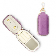Sieraden reisdoosje met sleutelhanger rechthoek Purple