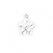 Roestvrij stalen (RVS) Stainless steel bedels bloem Silver