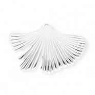 Roestvrij stalen (RVS) Stainless steel bedels ginkgo blad Silver