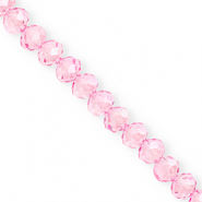 Top Facet kralen 8x6mm disc Light pink