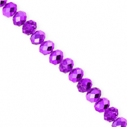 Top Facet kralen 6x5mm disc Dark purple-pearl shine coating