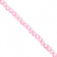Top Facet kralen 4x3mm disc Light pink