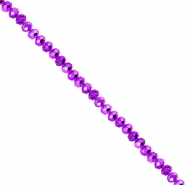 Top Facet kralen 3x2mm disc Dark purple-pearl shine coating