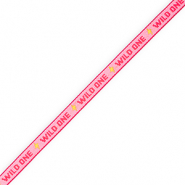 BY31&reg; Lint met tekst "Wild one" Pink-red-yellow