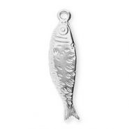 Roestvrij stalen (RVS) Stainless steel bedels vis Silver