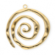 Roestvrij stalen (RVS) Stainless steel bedels spiraal Gold
