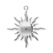 Roestvrij stalen (RVS) Stainless steel bedels zon Silver
