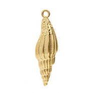 Roestvrij stalen (RVS) Stainless steel bedels schelp Gold