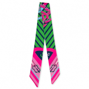 Bandana sjaal met leren riemen Pink-green-blue