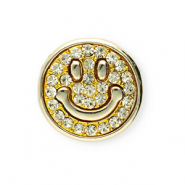 Broches smiley met strass Gold-crystal