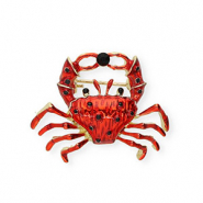 Broches krab met strass Gold-red-black