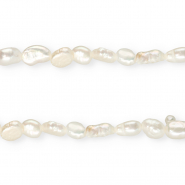 TQ zoetwaterparels nugget ovaal 6x5mm Natural white