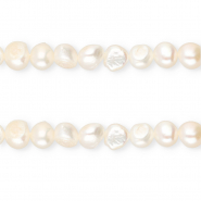 TQ zoetwaterparels nugget rond 7-8mm Natural white