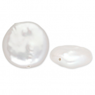 TQ zoetwaterparels plat rond Natural white