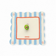 BY31® Eco-brass metaal bedels met enamel olijf Silver-olive green-red