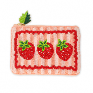 Portemonnee aardbeien Salmon pink-white-red-green