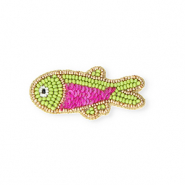 Broches vis Gold-magenta-dark lime green