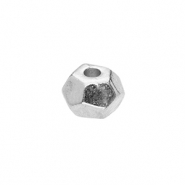 Kralen DQ metaal hexagon Antiek zilver (nikkelvrij)
