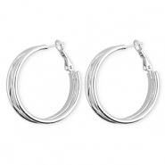 Roestvrij stalen (RVS) Stainless steel oorbellen / creolen Silver