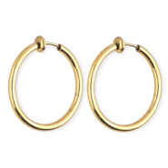 Roestvrij stalen (RVS) Stainless steel clip oorbellen / creolen Gold
