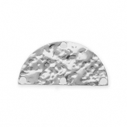 BY31® Roestvrij stalen (RVS) Stainless steel onderdelen tussenstuk half gebogen met 4 oogjes Silver