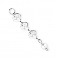BY31&reg; Roestvrij stalen (RVS) Stainless steel jasseron bedels schelp Silver-white