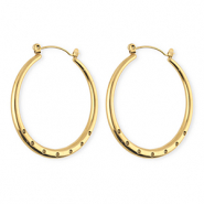 BY31&reg; Roestvrij stalen (RVS) Stainless steel onderdelen oorbellen&nbsp;/&nbsp;creolen met 7 oogjes Gold