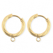BY31&reg; Roestvrij stalen (RVS) Stainless steel onderdelen oorbellen&nbsp;/&nbsp;creolen twisted met oogje Gold