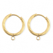 BY31&reg; Roestvrij stalen (RVS) Stainless steel onderdelen oorbellen&nbsp;/&nbsp;creolen twisted met oogje Gold