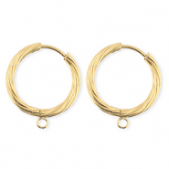 BY31&reg; Roestvrij stalen (RVS) Stainless steel onderdelen oorbellen&nbsp;/&nbsp;creolen twisted met oogje Gold