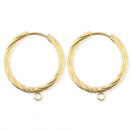 BY31&reg; Roestvrij stalen (RVS) Stainless steel onderdelen oorbellen&nbsp;/&nbsp;creolen twisted met oogje Gold