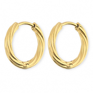 BY31&reg; Roestvrij stalen (RVS) Stainless steel oorbellen / creolen twisted Gold