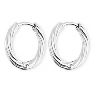 BY31&reg; Roestvrij stalen (RVS) Stainless steel oorbellen / creolen twisted Silver