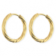 BY31&reg; Roestvrij stalen (RVS) Stainless steel oorbellen / creolen twisted Gold
