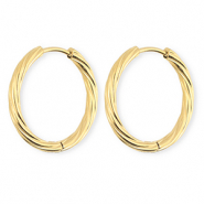 BY31&reg; Roestvrij stalen (RVS) Stainless steel oorbellen / creolen twisted Gold