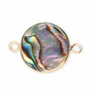 Imperfecte zoetwaterparels tussenstuk rond Gold-ocean green