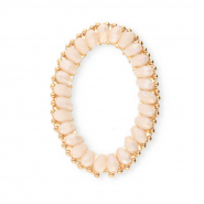 Top facet hangers ovaal Nude pink AB-gold