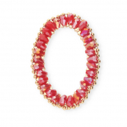 Top facet hangers ovaal Red AB-gold