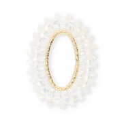 Top facet hangers ovaal White AB-gold