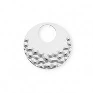 Roestvrij stalen (RVS) Stainless steel bedels rond Silver