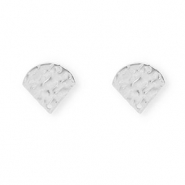 Roestvrij stalen (RVS) Stainless steel onderdelen  oorbellen / oorstekers met oogje Silver
