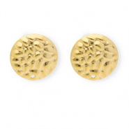 Roestvrij stalen (RVS) Stainless steel onderdelen  oorbellen / oorstekers rond met oogje Gold