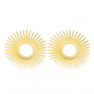 Roestvrij stalen (RVS) Stainless steel onderdelen oorbellen&nbsp;/&nbsp;oorstekers zon met oogje Gold