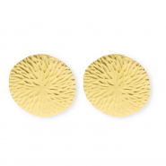 Roestvrij stalen (RVS) Stainless steel onderdelen oorbellen&nbsp;/&nbsp;oorstekers rond met oogje Gold