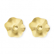Roestvrij stalen (RVS) Stainless steel onderdelen oorbellen&nbsp;/&nbsp;oorstekers blmet oogjeoem Gold