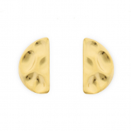 Roestvrij stalen (RVS) Stainless steel onderdelen oorbellen&nbsp;/&nbsp;oorstekers halfrond met oogje Gold