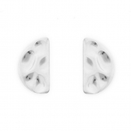 Roestvrij stalen (RVS) Stainless steel onderdelen oorbellen&nbsp;/&nbsp;oorstekers halfrond met oogje Silver